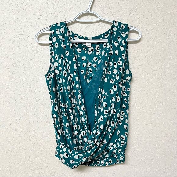 Diane Von Furstenberg Issie Two Abstract Print Draped V-neck Silk Blouse Size 2 - Picture 1 of 10